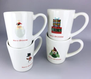 CHRISTMAS CUT-OUTS Dinnerware, Set of 4 Assorted HOLIDAY MUGS - Picture 1 of 1