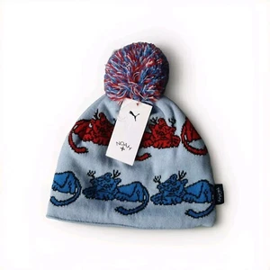 Noah NY × Puma One Size Pom Pom Patterned Fleece Lining Jacquard Ski Beanie Hat. - Picture 1 of 13