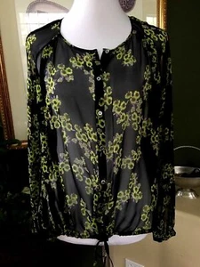 Elizabeth & James Floral Crinkle Silk BENJI Blouse S NWTs $325.00 - Picture 1 of 5