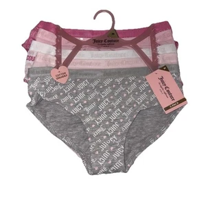 NWT Juicy Couture Girls’ Bikini Underwear 5-Pack Size M (8/10) Cotton Stretch - Picture 1 of 10