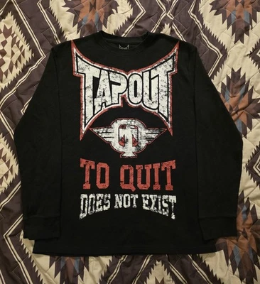 Tapout Y2K Long Sleeve Thermal Muscle Shirt Big Print Black Men's Size XL - Image 1 of 4