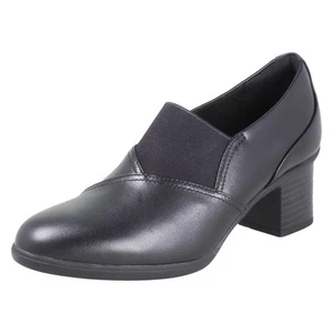 Mujer Clarks Bloque de Piel Tacón Pantalón Zapatos Desmontable Plantillas: Shaya - Imagen 1 de 10