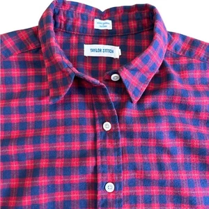 Taylor Stitch The California Flanell Button Down Hemd rot marine kariert Herren Medium - Bild 1 von 10