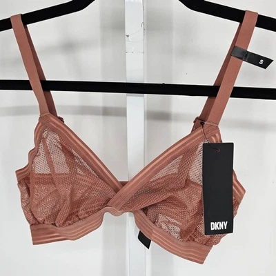 Sujetador bralette transparente de mesa DKNY para mujer talla S malla beige oscuro NUEVO Foto 1 de 4