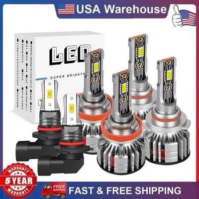 For Ford Escape 2013-2016 LED Headlight Hi/Lo Fog Beam Super Bright Bulbs 6000K - Image 1 of 4