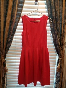 Vestido de mujer Calvin Klein coral talla 6 sin mangas plisado forrado - Imagen 1 de 14