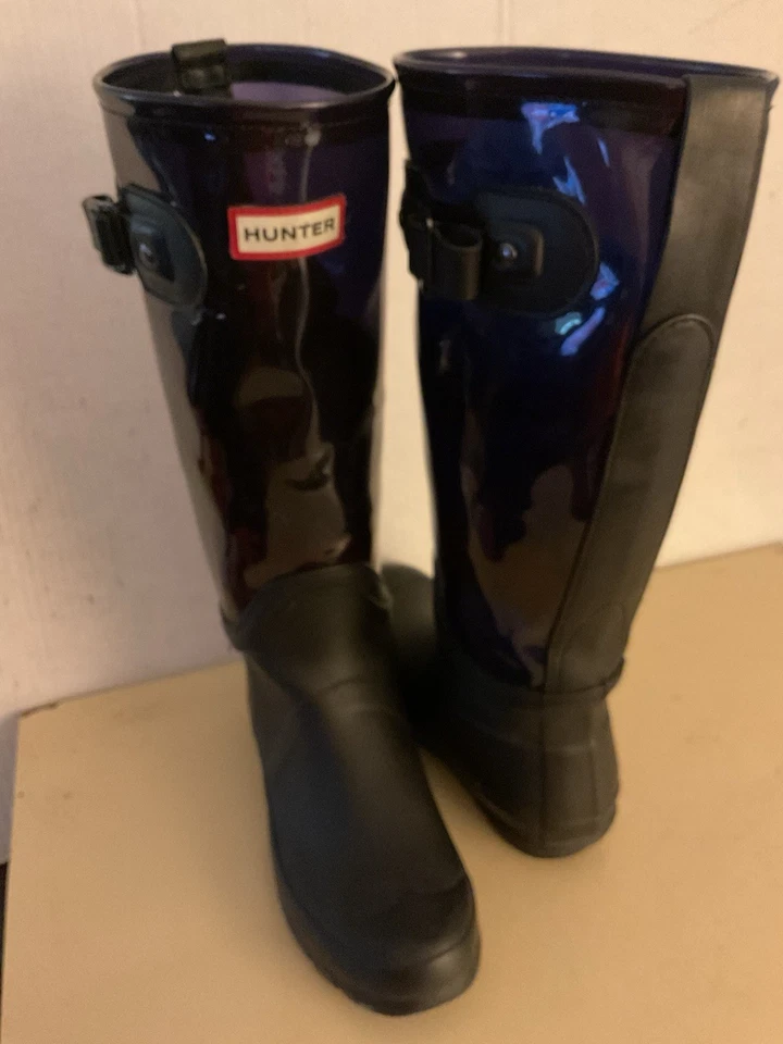 Botas de lluvia Hunter para mujer altas de goma y transparentes raras impermeables hasta la rodilla 7/38 Foto 1 de 4