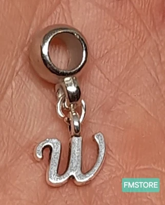 Charm Ciondolo Per Bracciale Lettera W Tono Argento Love Bigiotteria  - Immagine 1 di 2