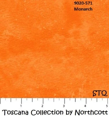 Toscana Mottled Tonal Cotton Quilt fabric Northcott 9020-571  Monarch Orange Foto 1 de 4