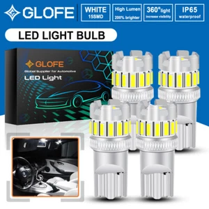 4pc GLOFE 6000K 194/168/2825/W5W/158 LED Light Interior Map License Plate Bulbs - Picture 1 of 6
