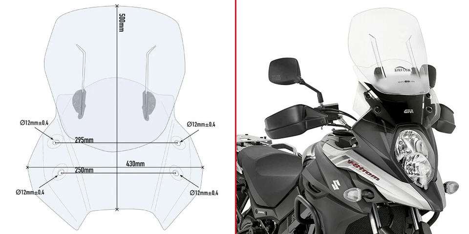 CUPOLINO GIVI TRASPARENTE AIRFLOW SUZUKI DL 650 V-STROM 2017-2018-2019 AF3112 - Immagine 1 di 4