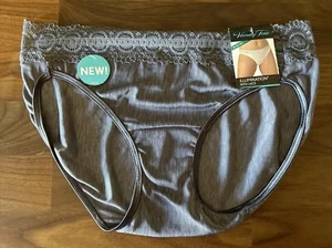 Vanity Fair Illumination bikini Panties With Lace Band Size 5/Small Gray NWT - Picture 1 of 6
