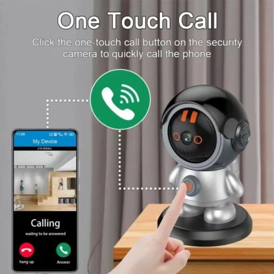 Mini 3MP WiFi Robot Camera Home Security Human Detect One Key Call Baby Monitor - Image 1 of 4