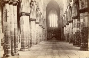ORIGINAL ANTIQUE ALBUMEN nave Glasgow Cathedral 18149 J. V. - Picture 1 of 2
