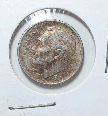 1947-S Roosevelt Dime  Errors Double Die Obverse, Also 'I' Is Missing - Image 1 of 2