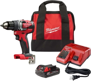 M18 18V Lithium-Ion 1/2 Inch Cordless Drill Driver Compact Kit 2606-21CT - Picture 1 of 8
