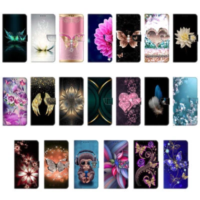 Case For Samsung Galaxy S7 S6 Edge + A8 Patterned Flip Wallet Stand Phone Cover - Image 1 of 4