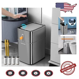 Automatic Bathroom Trash Can with 4 Gallon Capacity – Silent, Stylish & Smart - Picture 1 of 10