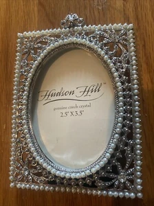 Hudson Hill Ornate Scroll Metal 2.5”-3.5”Picture Frame Crystal Accent Stones - Picture 1 of 4