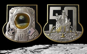 50th Anniversary APOLLO 11 MOON LANDING COIN 1969 PIN UP Astronaut BUZZ ALDRIN - Picture 1 of 24