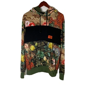 Reason Brand Clothing Men’s Hoodie Sweatshirt Sweater Sz Lrg Floral Animal Print - Picture 1 of 18