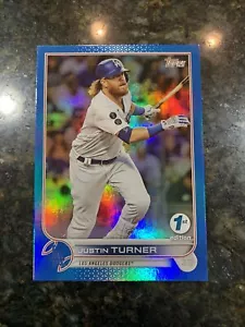 2022 Topps 1st Edition Series 1 Justin Turner #257 Dodgers Blue Foil #d /5 - Picture 1 of 2