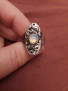 Two Magic Hands And Stars And Moons With Cabachon Of Opalite UK P+1/2 USA 7.75 - Picture 1 of 4