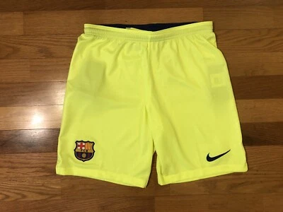 New S Nike Barcelona FC 2018/19 Away Football Soccer Volt Shorts 940508-702 Men - Image 1 of 4