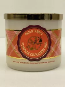 New. Bath & Body Works Pumpkin Cinnamon Bun 14.5oz 3-Wick Candle - Picture 1 of 3