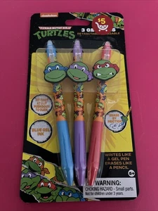 Teenage mutant ninja turtle Ink Pen Set of 3 Retractable Erasable - Picture 1 of 5