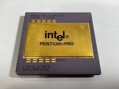 Intel Pentium Pro 200 MHz BP80521200 SL23M 256K CPU Oro Recuperación/Coleccionable Foto 1 de 2