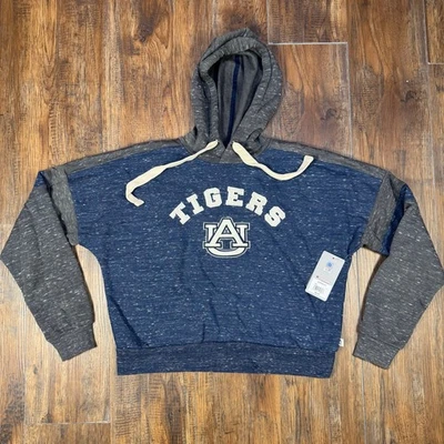 Coliseo Castaño Rojizo Tigres Recortado Moteado Pullover Sudadera con Capucha AZUL MARINO Bordado PEQUEÑO Foto 1 de 4