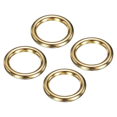 Anel O de metal, 4 peças 1,2 polegadas OD 0,8 polegadas ID 4,5 mm de espessura ouro sem costura - Imagem 1 de 4