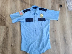 Perfection Uniforms Men's Short Uniform Shirt sz 16 Tall Blue Security Officer - Picture 1 of 11