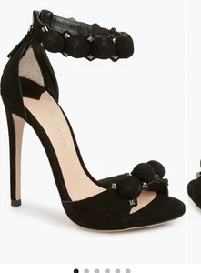 Tony Bianco Black Suede High Heel 5” Stiletto Open Toe Heels Sandals Size 8.5 - Picture 1 of 9
