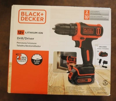 Taladro/Destornillador Inalámbrico BLACK+DECKER 12V MAX, Batería y Cargador Incluidos Foto 1 de 2