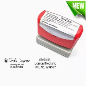 Personalised Self Inking Rubber Custom Stamp Business Address 60x33mm Sydney - Picture 1 of 2