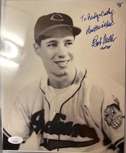 Bob Feller Signed/Inscribed 8x10 B&W Photo with JSA COA (AP37391) - Picture 1 of 3