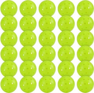 30 Pack Outdoor Pickleballs Standard 40 Holes for All Style Pickleball Paddles - Picture 1 of 8