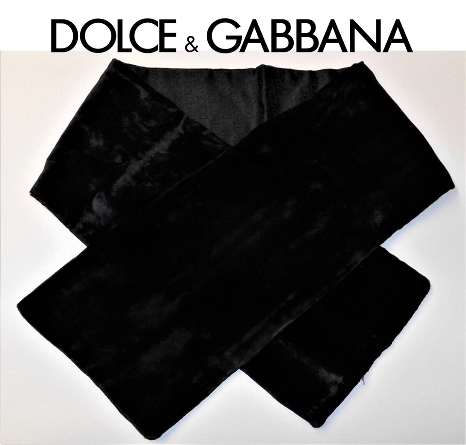 Vintage Dolce & Gabbana Black Velvet Shoulder Scarf Silk & Rayon - Image 1 of 4