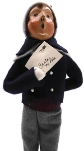 Byers Choice Caroler Junge mit blauem Mantel und Brief an den Weihnachtsmann 1992 Figur 10" - Bild 1 von 14