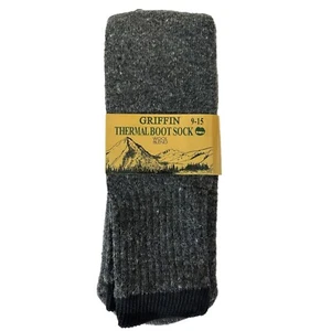 Griffin Thermal Boot Socks Style WT100 Wool Blend Size 9-15 Gray/Black - Picture 1 of 3