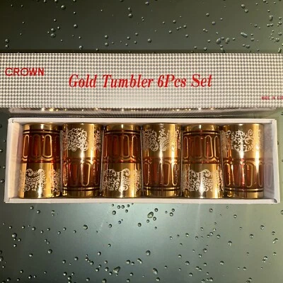 Juego de 6 vasos Crown Gold - Nuevo Foto 1 de 4