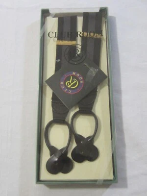 CLUB ROOM Tirantes en Cuero Negro/Gris Marrón Orejas de Conejo O/S NUEVO Italia Foto 1 de 4