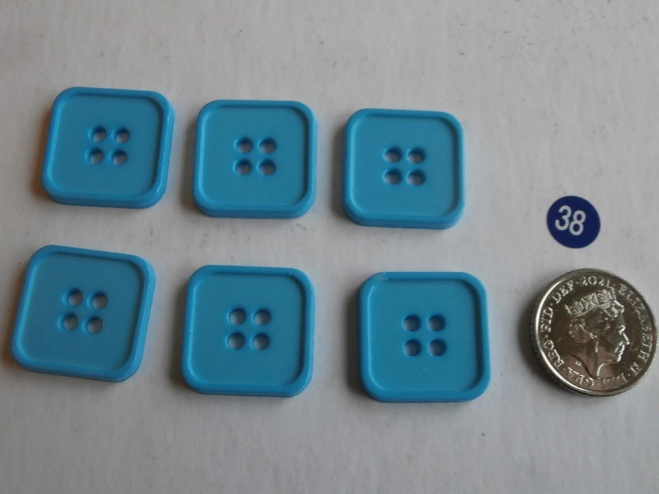 Blue square buttons x 6 - Image 1 of 1