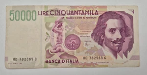 ITALY 50000 LIRE  1992 BANKNOTE - Picture 1 of 2