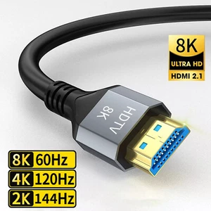 Cable HDMI 8K 2.1 Ultra Alta Velocidad 48Gbps UHD Dorado PS4 PS5 XBOX Sky Virgin HDTV - Imagen 1 de 9