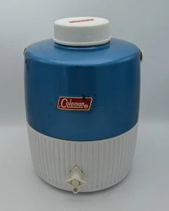Vintage Coleman Ice Blue Metal Case 2 Gallon Ice Water Cooler Jug - Clean / Nice - Picture 1 of 6