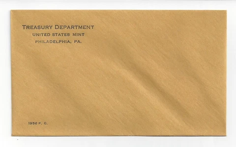 1956 PHILADELPHIA PROOF SET ENVELOPE ONLY!!!! EMPTY NO COINS!! NO COA OR CARDS! Cover