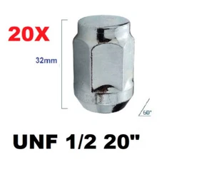 20 dadi per cerchi 1/2 Zollx20 UNF conici per Cadillac Fleetwood Jeep Cherokee C - Foto 1 di 6